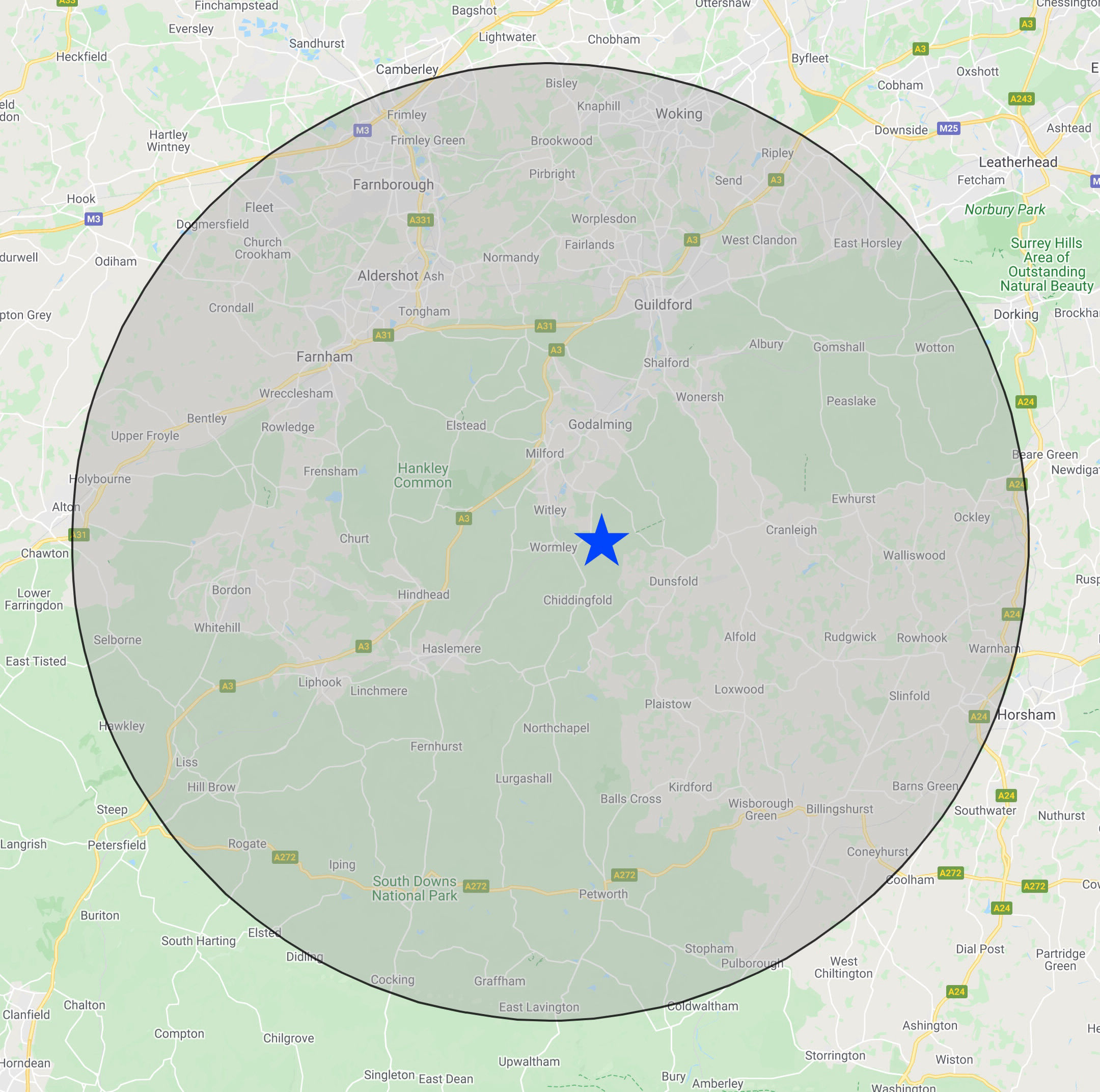 Full Coverage map including travel zone